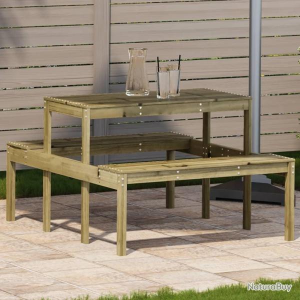 Table de pique-nique 110x134x75 cm bois de pin imprgn alsavelo