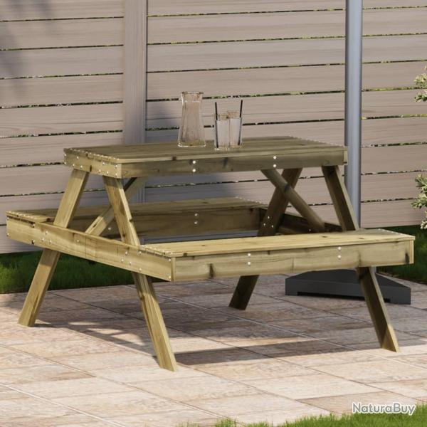 Table de pique-nique 105x134x75 cm bois de pin imprgn alsavelo