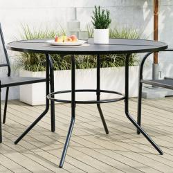 Table de patio ronde anthracite acier enduit de poudre alsavelo