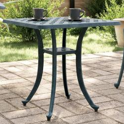 Table de jardin vert 53x53x53 cm aluminium coulé alsavelo