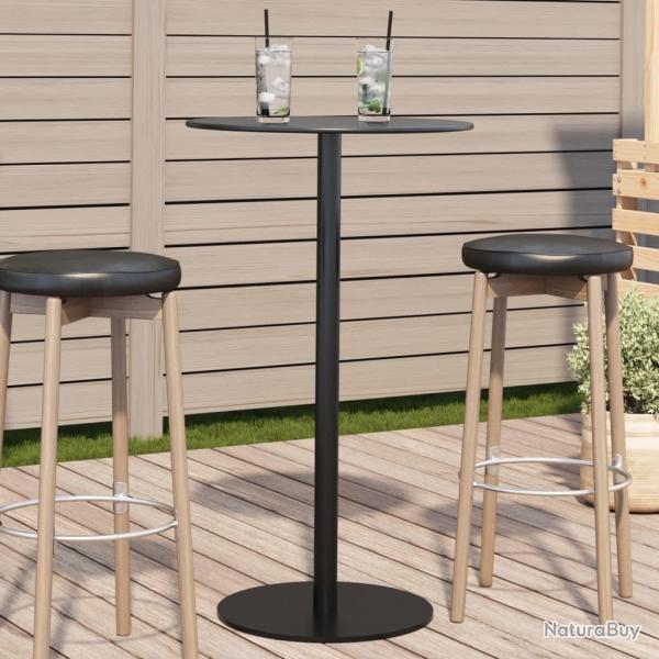 Table de jardin ronde noir 60x105 cm acier alsavelo