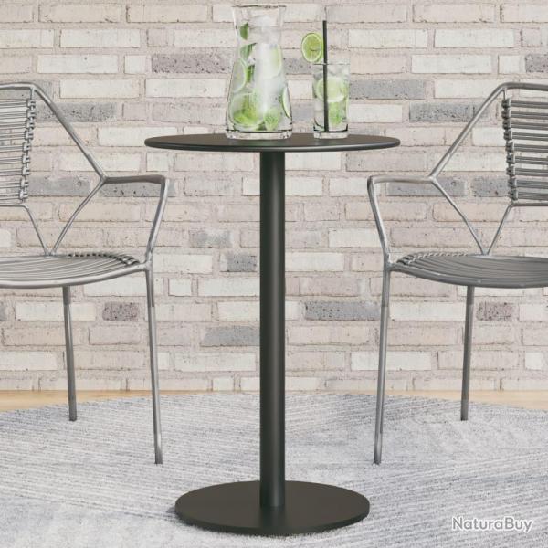 Table de jardin ronde noir 50x72 cm acier alsavelo