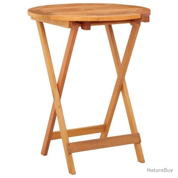 Table de jardin pliable 60x75 cm Bois d'eucalyptus solide alsavelo