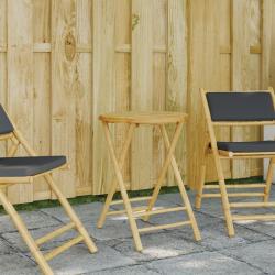 Table de jardin pliable Ø55x75 cm bambou alsavelo