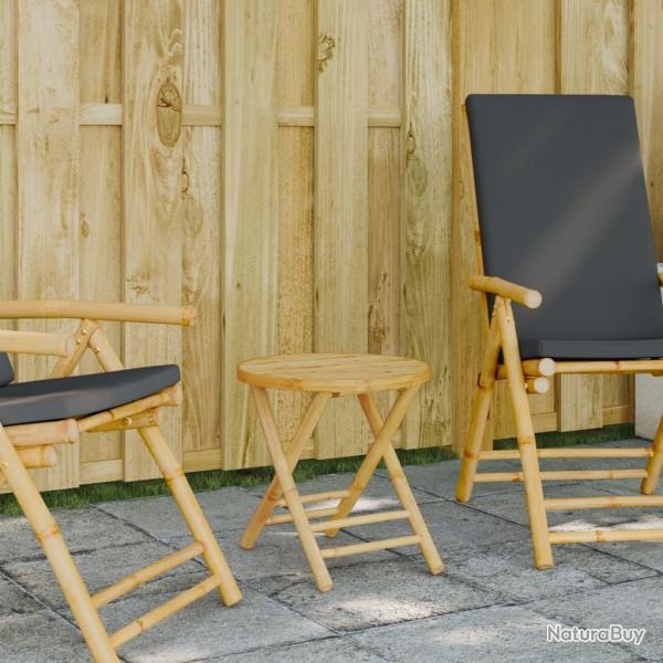 Table de jardin pliable 45x45 cm bambou alsavelo