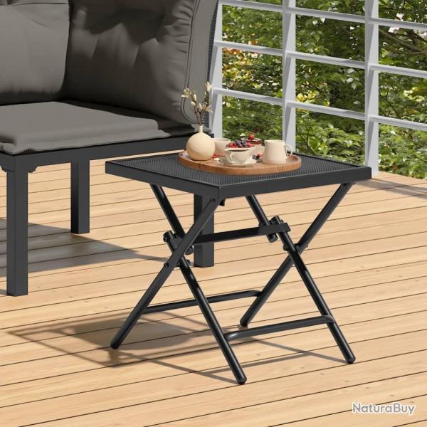 Table de jardin pliable anthracite 38x38x38 cm Treillis d'acier alsavelo