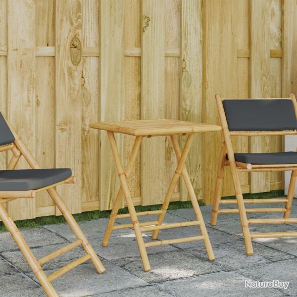 Table de jardin pliable 55x55x75 cm bambou alsavelo
