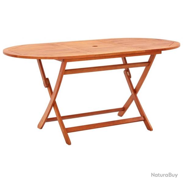 Table de jardin pliable 160x85x74 cm Bois d'eucalyptus solide alsavelo