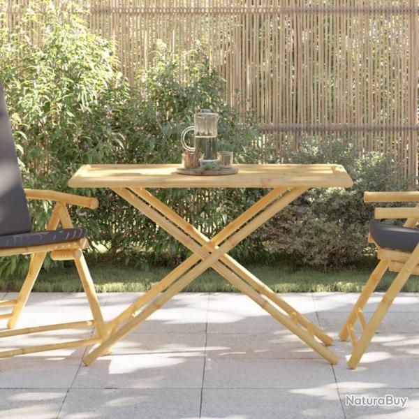 Table de jardin pliable 110x55x75 cm bambou alsavelo