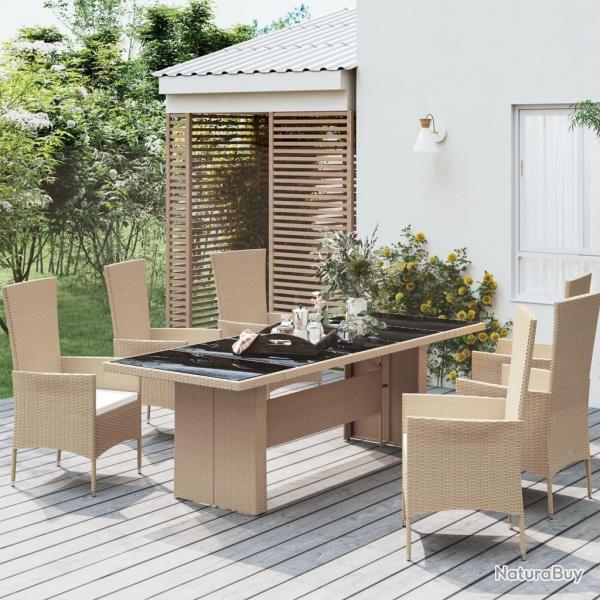Table de jardin plateau en verre Rsine tresse verre tremp alsavelo