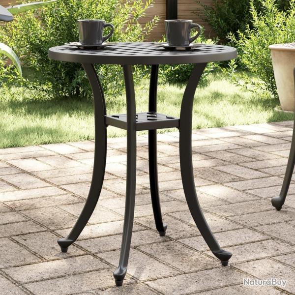 Table de jardin noir 48x53 cm aluminium coul alsavelo