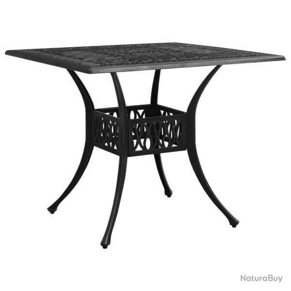 Table de jardin Noir 90x90x73 cm Aluminium coul alsavelo
