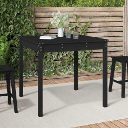 Table de jardin noir 82,5x82,5x76 cm bois massif de pin alsavelo