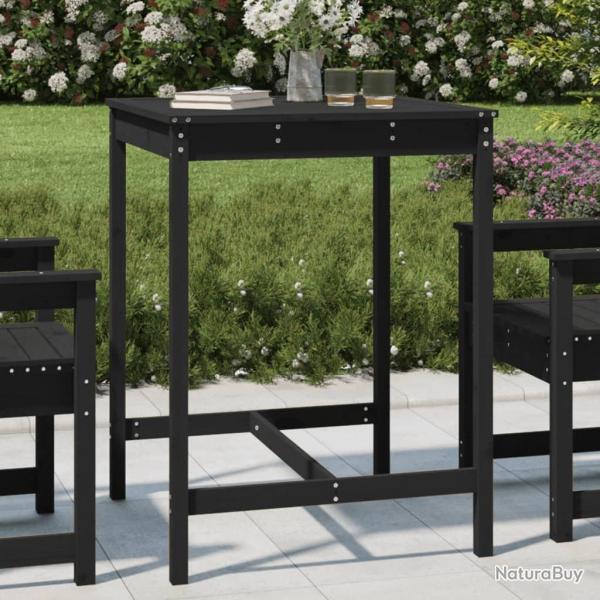 Table de jardin noir 82,5x82,5x110 cm bois massif de pin alsavelo