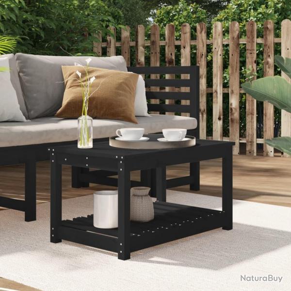 Table de jardin noir 82,5x50,5x45 cm bois massif de pin alsavelo