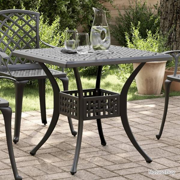 Table de jardin noir 80x80x75 cm aluminium coul alsavelo