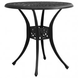 Table de jardin Noir 78x78x72 cm Aluminium coulé alsavelo