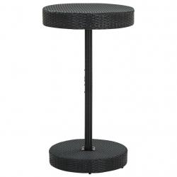 Table de jardin Noir 60,5x106 cm Résine tressée alsavelo
