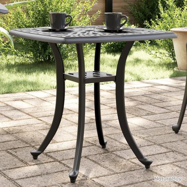 Table de jardin noir 53x53x53 cm aluminium coul alsavelo