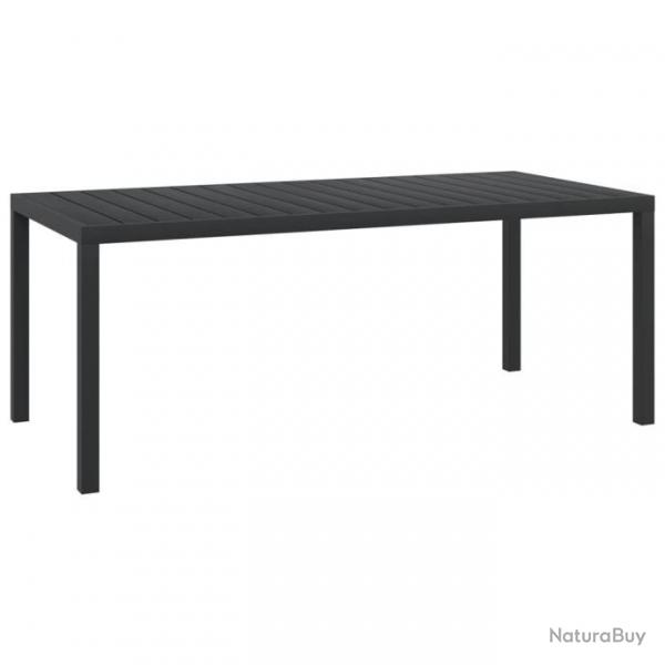 Table de jardin Noir 185 x 90 x 74 cm Aluminium et WPC alsavelo