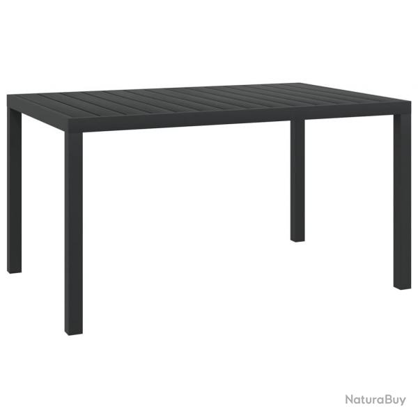 Table de jardin noir 150 x 90 x 74 cm Aluminium et WPC alsavelo