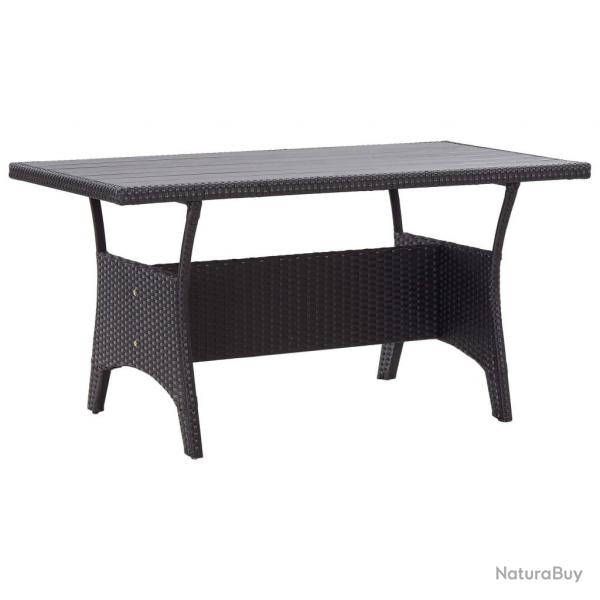 Table de jardin noir 120x70x66 cm Rsine tresse alsavelo
