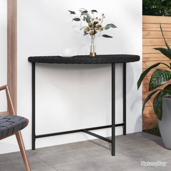 Table de jardin Noir 100x50x75 cm Rsine tresse alsavelo