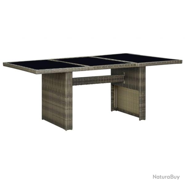 Table de jardin Marron Rsine tresse et verre tremp alsavelo