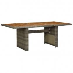 Table de jardin Marron Résine tressée et bois d'acacia massif alsavelo