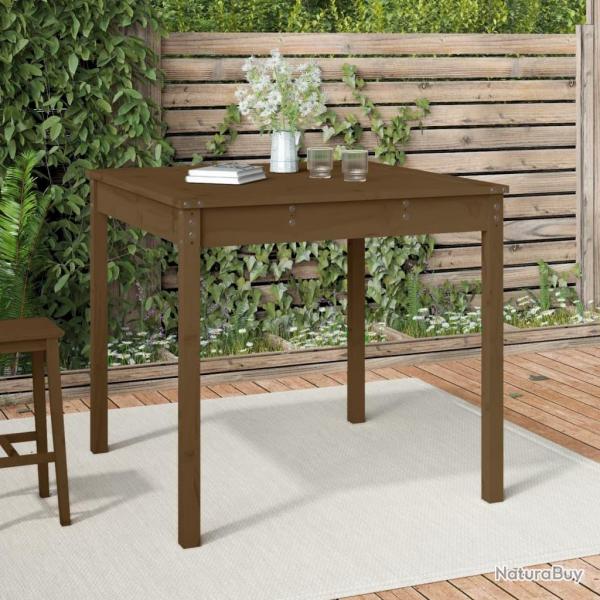 Table de jardin marron miel 82,5x82,5x76 cm bois massif de pin alsavelo