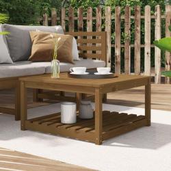 Table de jardin marron miel 82,5x82,5x45 cm bois massif de pin alsavelo