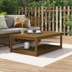 Table de jardin marron miel 121x82,5x45 cm bois massif de pin alsavelo