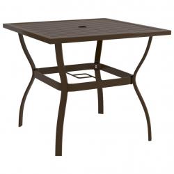 Table de jardin Marron 81,5x81,5x72 cm Acier alsavelo