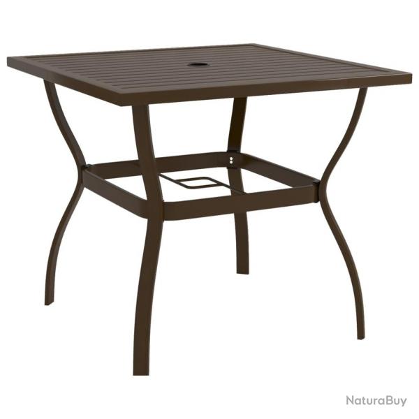 Table de jardin Marron 81,5x81,5x72 cm Acier alsavelo