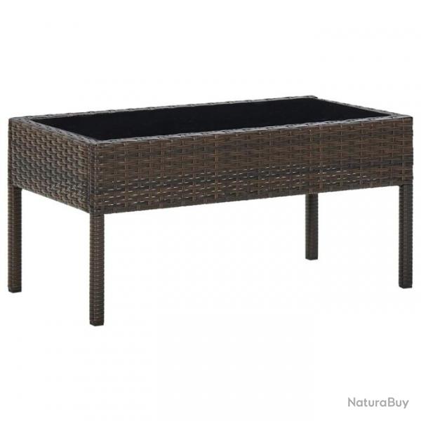 Table de jardin Marron 75x40x37 cm Rsine tresse alsavelo