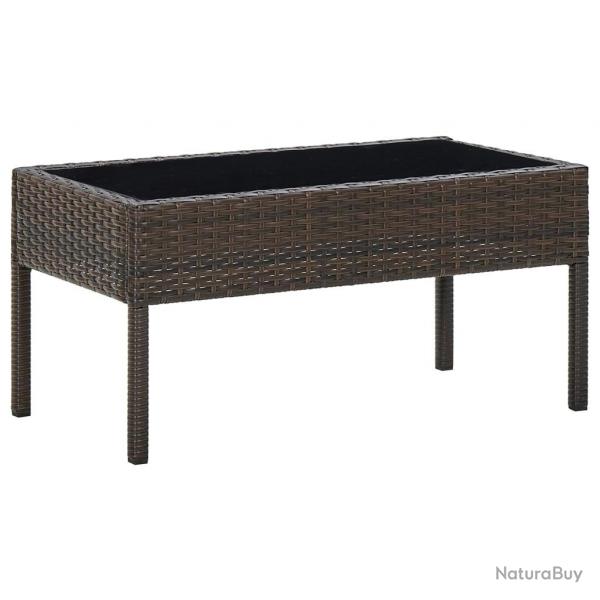 Table de jardin Marron 75x40x37 cm Rsine tresse alsavelo