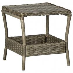 Table de jardin Marron 45x45x46,5 cm Résine tressée alsavelo