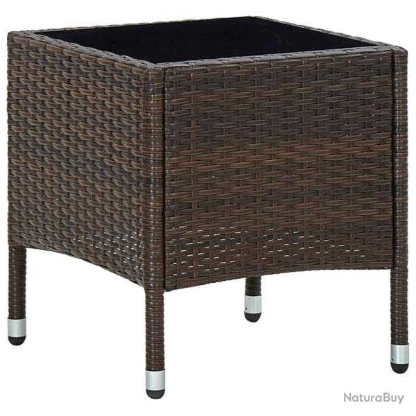 Table de jardin Marron 40x40x45 cm Rsine tresse alsavelo