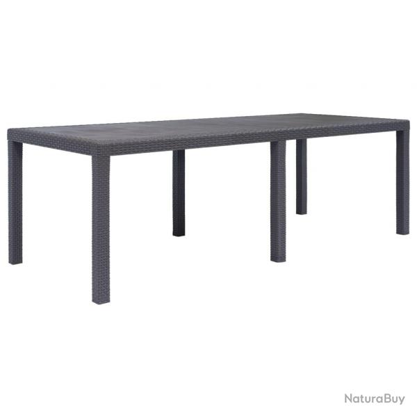 Table de jardin Marron 220x90x72 cm Plastique Aspect de rotin alsavelo