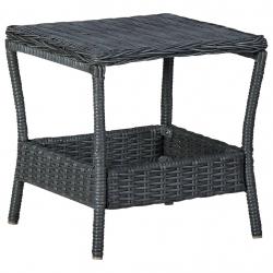 Table de jardin Gris foncé 45x45x46,5 cm Résine tressée alsavelo