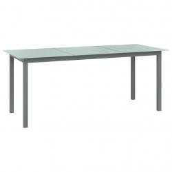 Table de jardin Gris clair 190x90x74 cm Aluminium et verre alsavelo