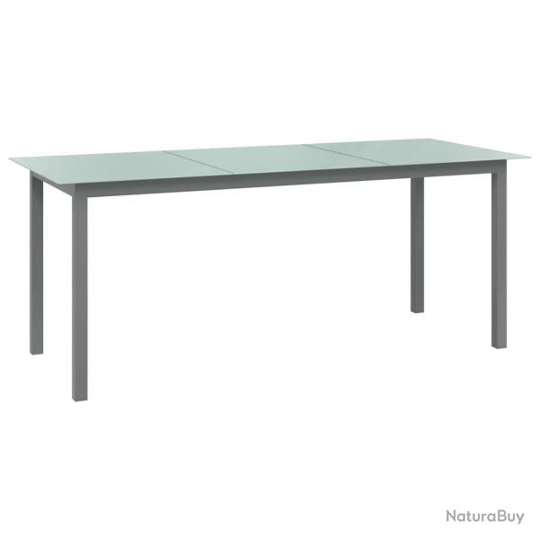 Table de jardin Gris clair 190x90x74 cm Aluminium et verre alsavelo