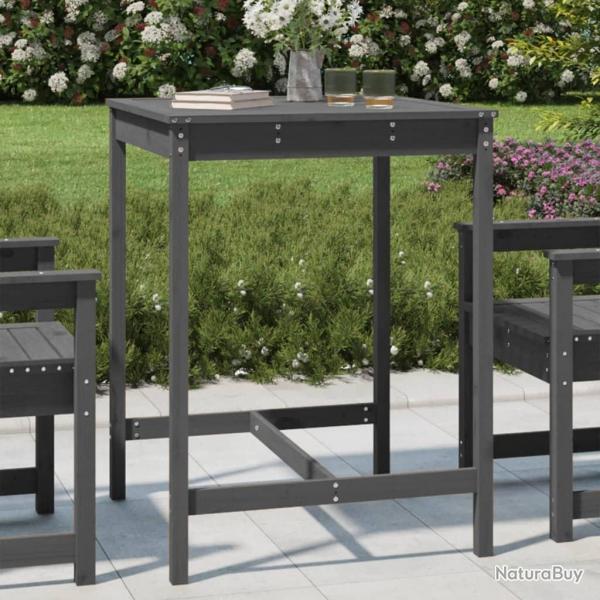 Table de jardin gris 82,5x82,5x110 cm bois massif de pin alsavelo