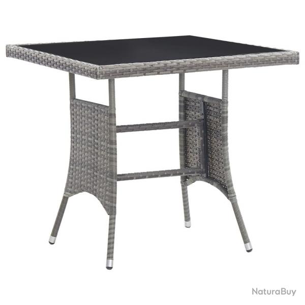 Table de jardin gris 80x80x74 cm rsine tresse alsavelo