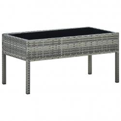 Table de jardin Gris 75x40x37 cm Résine tressée alsavelo