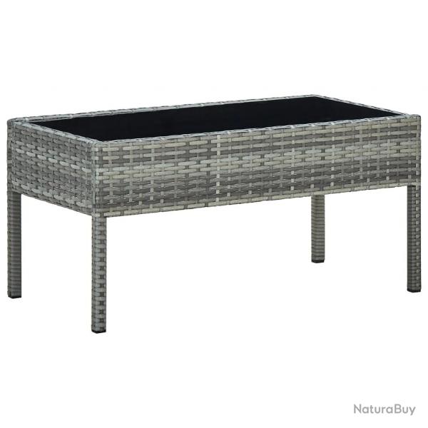 Table de jardin Gris 75x40x37 cm Rsine tresse alsavelo