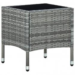 Table de jardin Gris 40x40x45 cm Résine tressée alsavelo