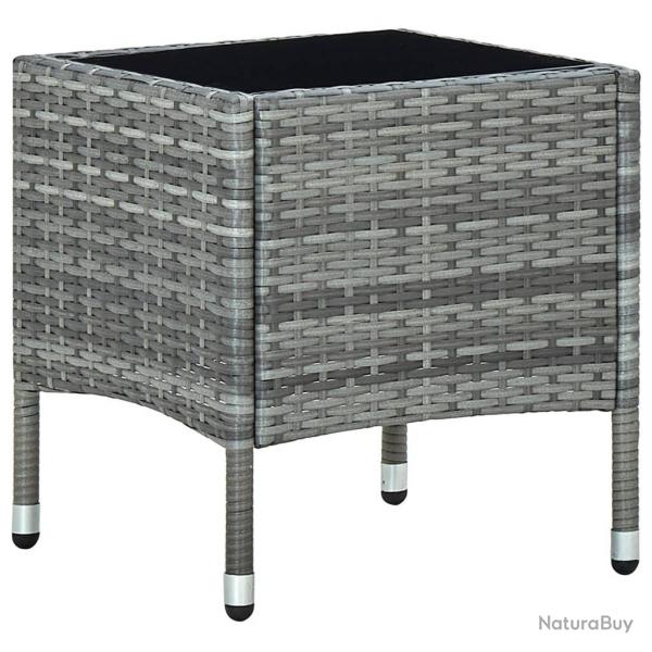 Table de jardin Gris 40x40x45 cm Rsine tresse alsavelo