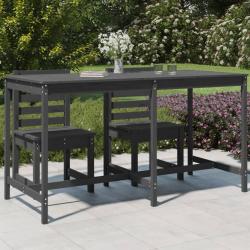 Table de jardin gris 203,5x90x110 cm bois massif de pin alsavelo