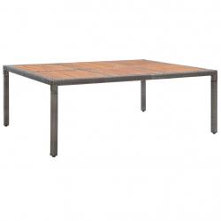 Table de jardin Gris 200x150x74 cm Résine tressée et acacia alsavelo